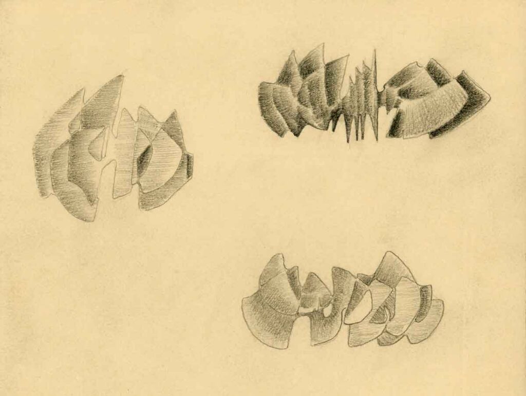 1960 - Dessin au crayon gris - Les rythmiques