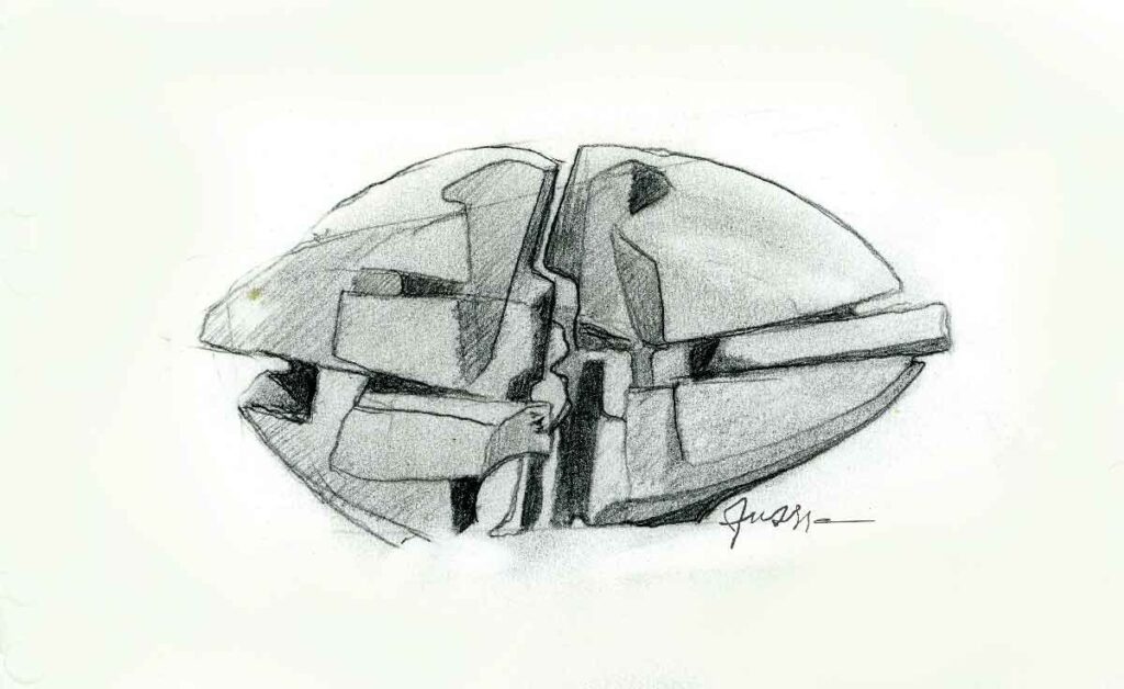 1967 - Dessin au crayon gris - Mâchoire