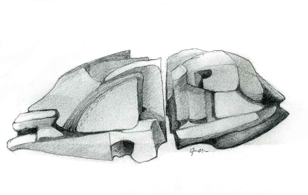 1967 - Dessin au crayon gris - Mâchoire