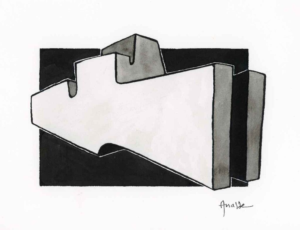 1974/76 - Dessin à l'encre de Chine - Volumes éclatés