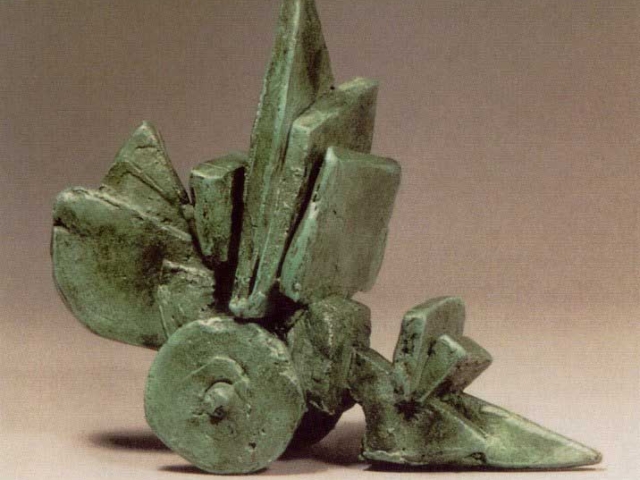 1995/96 - Charroi-Charrue, La démontée - Bronze à patine verte - Atelier vallée de l'Ubaye